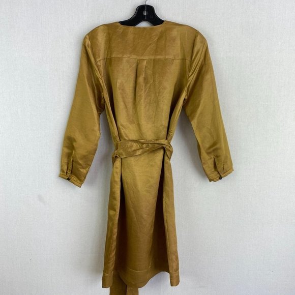 J.CREW Gold Linen and Cupro Blend Dress NWT - Picture 7 of 8